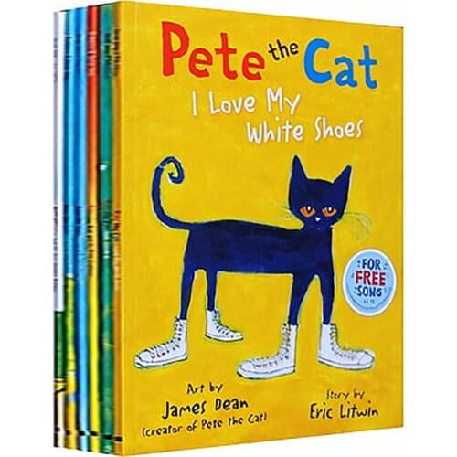 6 Books I Can Read Pete The Cat Kids Classic Story books children Early Education Chinese Short Stories reading Book 2-5 Years
