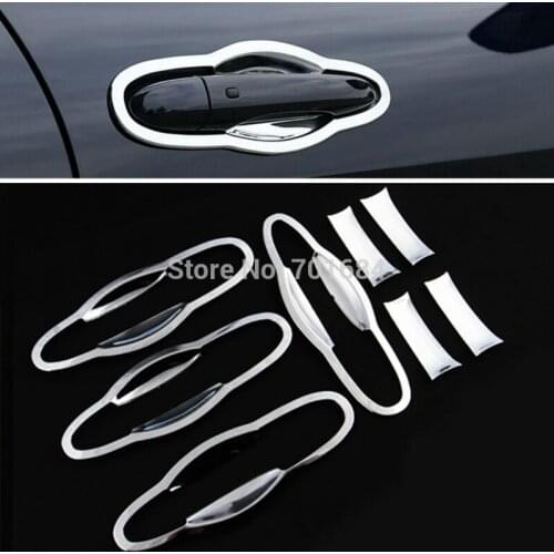 ABS Chrome Exterior Door Handle Cup Bowl Cover Frame Trim Plating Rim Protector Kit Set For Jeep Cherokee 13 14 15 16 [QPA388]