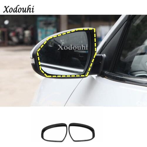 Car Rear Rearview Side Glass Mirror Trim Frame Rain Shield Sun Visor Shade Eyebrow 2pcs Frame 2pcs For Hyundai Tucson 2019 2020