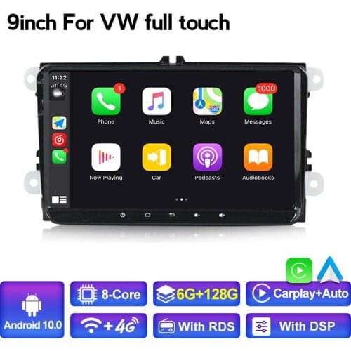Android 10 Eight Core DSP Car Radio Multimedia DVD Player For VW 9 Inch Full Touch Stereo BT GPS Navigation Auto