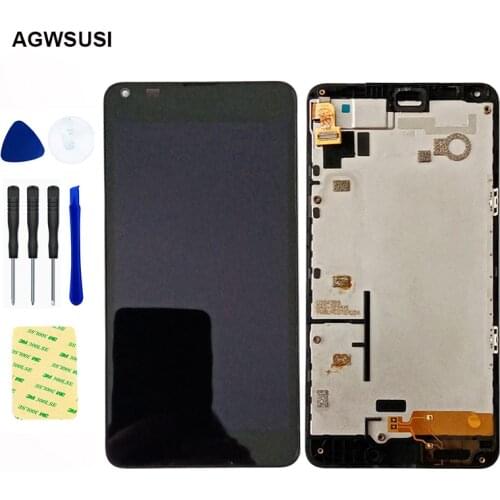 For Nokia Microsoft Lumia 640 N640 Touch Screen Digitizer Sensor Glass + LCD Display Panel Module Monitor Assembly With Frame