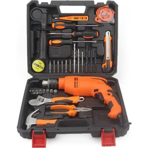 Electric impact drill domestic electric power tool emboitement multifunction Electric woodworking ironware Gift combination