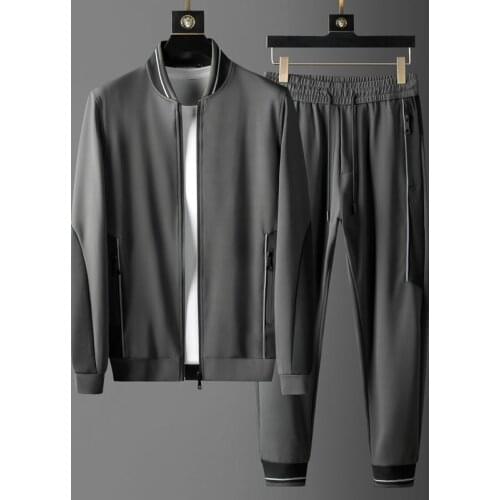 Classic Sport Mens Sets (sweatshirts+pants) Luxury Baseball Collar Zipper Male Suits 5xl Slim Fit Casual Man Sets