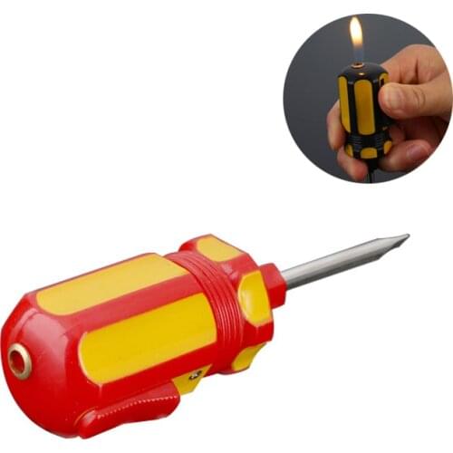 Creative Screwdriver Shape Novelty Inflatable Lighter Butane Gas Cigarette Igniter For Home Collection