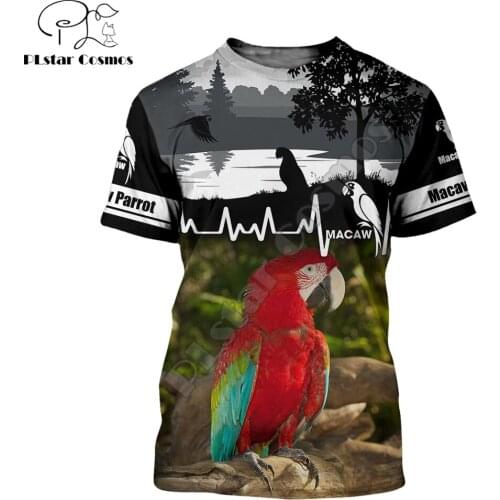 Hot sale Beautiful Love Parrot 3D All Over Printed Men t shirt Summer Harajuku Casual short Sleeve Tee shirts Unisex tops TX-32