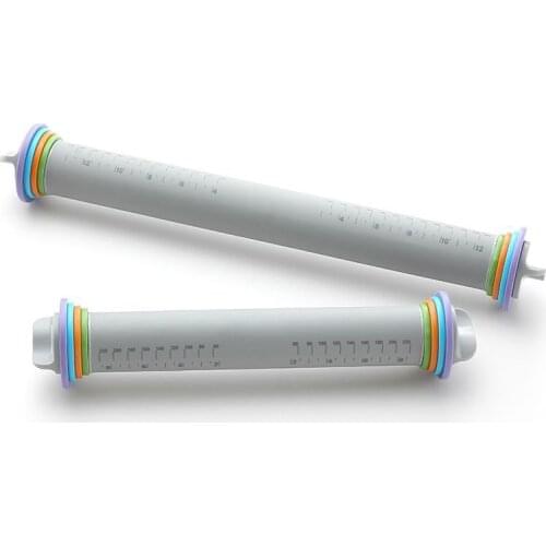 Multifunctional Flour Rolling Pin Baking Tool Adjustable Thickness Rolling Pin Silicone Flour Stick Kitchen Tool