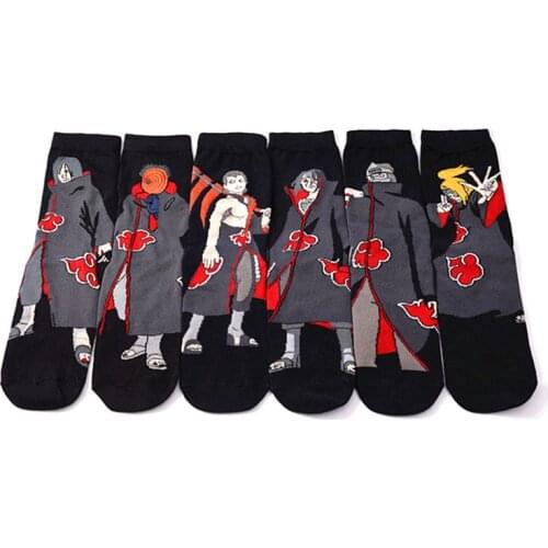 Anime Sasuke Kakashi Akatsuki Socks Cartoon Print Socks Cosplay Fashion Men Women Warm Skateboard Stockings