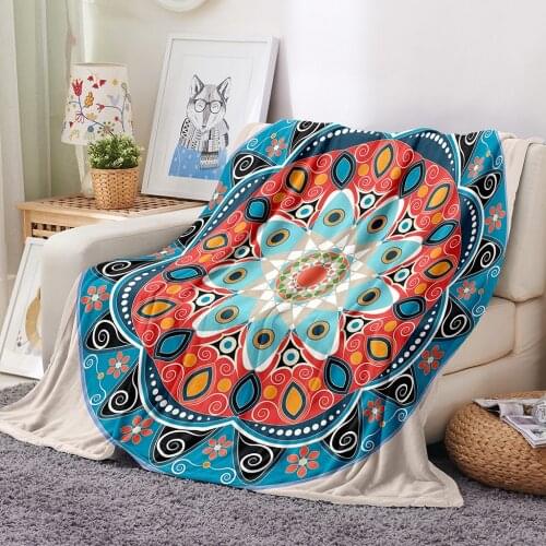 Bohemian Blankets and Throws Boho Flannel Warm Blanket Throw for Sofa Faux Fur Blankets Custom Blanket for Beds Home Decor