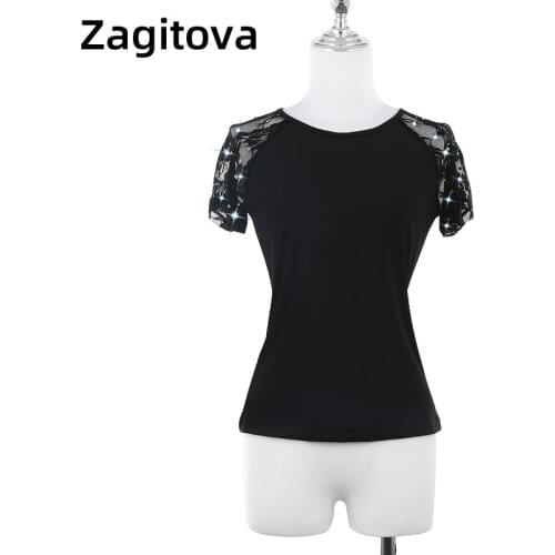 Figure Skating Dress T Shirt For Girl Women Training Competition Patinaje Ice Skating Gymnastics Short Sleeve Bud Silk