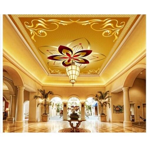 Custom ceiling wallpapers 3d murals Luxury European ceiling mural zenith painting mural living room decorative painting