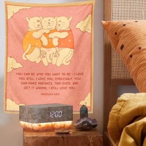 Tarot Cat Tapestry Witchcraft Sun Moon Tapestry Bohemian Style Decoration Home Decoration Hippie Mattress Girls Dorm Room Decor