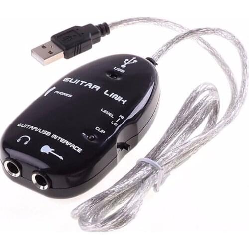 USB Guitar Cable Audio Link Interface Adapter for Music USB Guitar Link Recording Computer Amplifier Cable Accessories Players