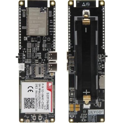 LILYGO® TTGO T-SIM7600E-L1C 4G LTE CAT4 USB Dongle Module ESP32 Chip WiFi Bluetooth 18650 Battery Holder Solar Charge Board