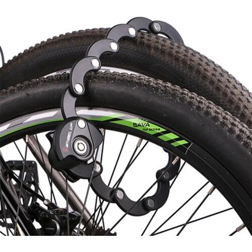 Bicycle Lock Foldable Bike Lock Portable High Security Drill Resistant Lock Anti Theft Cycling Mount Bracket Chain Bike Locks