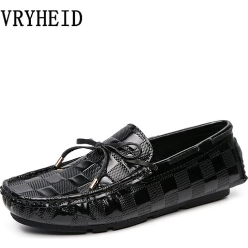 VRYHEID Fashion Genuine Leather Men Loafers Comfortable Mens Casual Shoes Slip On Boat Shoes For Men Moccasins Chaussure Homme