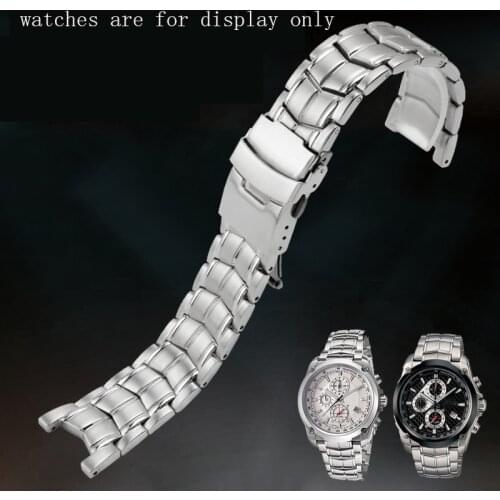 Solid Fine Steel Watchband Replacement Metal Belt For EF-524D-7A/1A Series Mens Watch Chain Special Interface Silver Bracelet