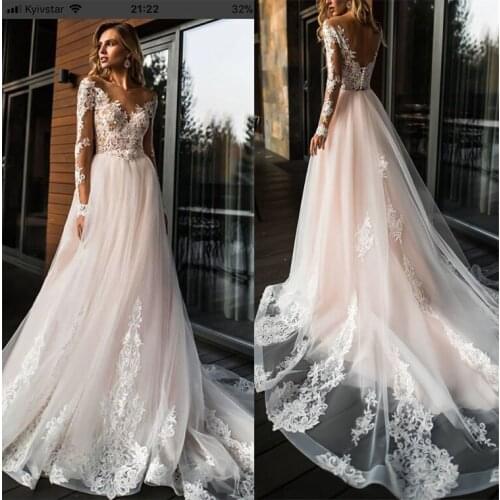 Wedding Dress Elegant Lace Vestidos De Novia 2021 Simple A Line Bride Gowns V Neck Sexy Romantic Floor Length Wedding Dresses