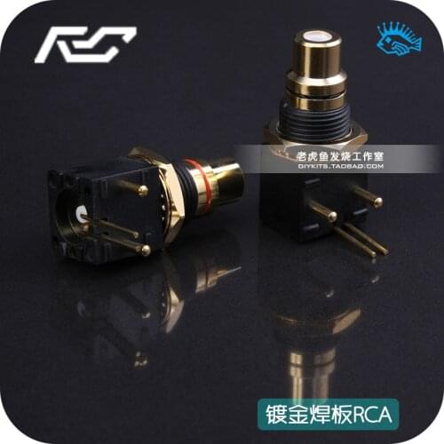 1pcs/5pcs Gold-plated RCA seat turntable DAC decoder digital coaxial input and output PCB 90 degree soldering plate socket