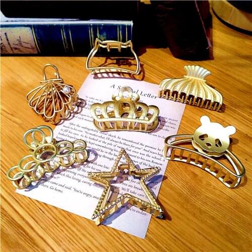 1Pcs 14 Style Fashion Simple Wild Geometric Hair Claw For Women Girls Clamps Hair Crab Metal Hair Clip Claw Accessories Headwear