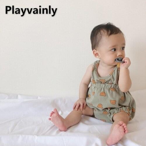 2021 New Korean Style Summer Baby Boys Girls 2-pcs Sets Cartoon Bear Sleeveless Vest+Elastic Waist Pp Bloomers Kid Clothes E2500