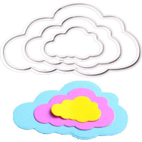 3 Pcs Clouds Metal Die Cuts Metal Cutting Dies Scrapbooking Embossing Folder Suit for Cutting Machine Paper Cards Die Cutting