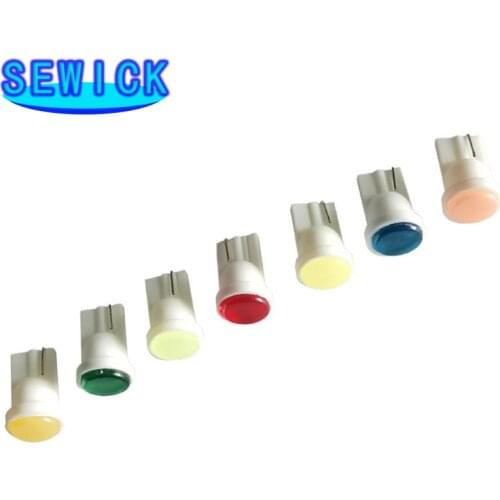 50pcs T10 COB W5W Car Interior LED Wedge Door Instrument Side Bulb License Plate Lamp Car Light 7-Colors Source DC 12V