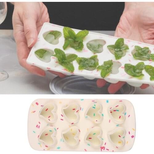 8 Grids Chocolate Mold Love Heart Shape Reusable Food Grade Material DIY Making Ice Mold for Baking