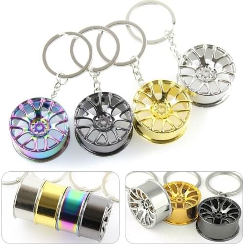 1 Pc Luxury Auto Turbo Hub Keychain Wheel Rim Car Keyring Zinc Alloy Key Fob Wheel Tire Styling Car Key Chain Keyring
