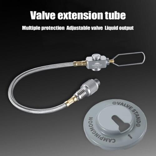 CAMPINGMOON Camping Gases Stoves Adaptor Flat Gas Tanks Connection Wire with Valve Flat Connection Line Camping Equipment