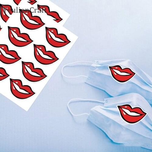 Chzimade 80Pcs/lot Smiling Lip Scrapbook Stickers For Clothes Suitcase Laptop Diy Decorative Stickers Crafts