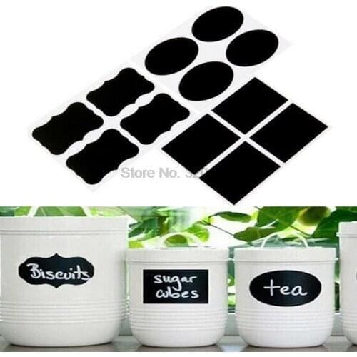 DHL 500set 36pcs/set Blackboard Sticker Craft Kitchen Jars Organizer Chalkboard Labels Stickers Presentation