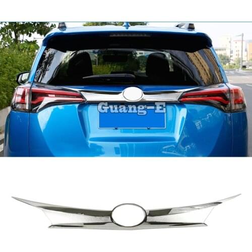 High quality For Toyota RAV4 2016 2017 2018 ABS Chrome Car Styling Trunk Lid Cover Molding Rear Door Tail Gate Trim Sticker 1pcs