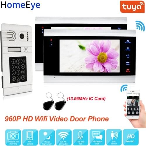 Tuya Smart Home App Remote Control WiFi Video Door Phone IP Video Intercom Security Access Motion Detection Code Keypad+ IC Card