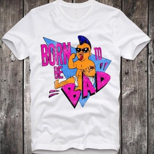 T Shirt Born To Be Bad Baby Twins Arnold Cult Schwarzenegger Julius Danny Vincent Devito Retro Vintage Cult Movie