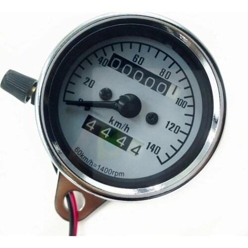 Chrome Retro Motorcycle Odometer Speedometer Gauge CB Cafe Racer Old School GN