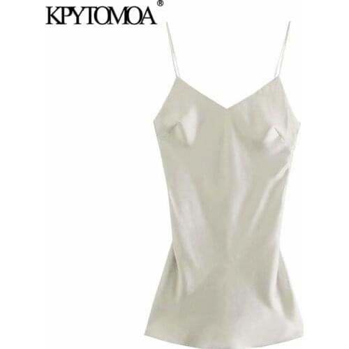 KPYTOMOA Women 2021 Fashion With Lining Soft Touch Mini Dress Vintage Backless Zipper Ties Thin Straps Female Dresses Vestidos