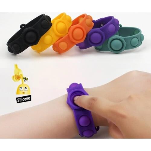 Mini Wristbands Pop Fidgets Toys Antistatic Silicone Wristband for Men Women Extrusion Anti Stress Reliever Bracelet Toy Gift