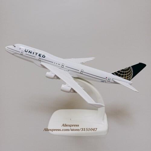 Alloy Metal Air American United B747 Airlines Airplane Model United Boeing 747 Air Plane Model Diecast Aircraft Kids Gifts 16cm