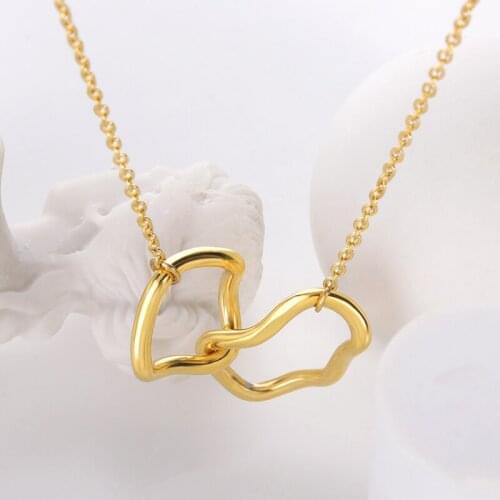 Fashion Necklaces 2021 Gold Mixed Linked Circle Necklace for Women Minimalist Stainless Steel Choker Necklace Hot Jewelry
