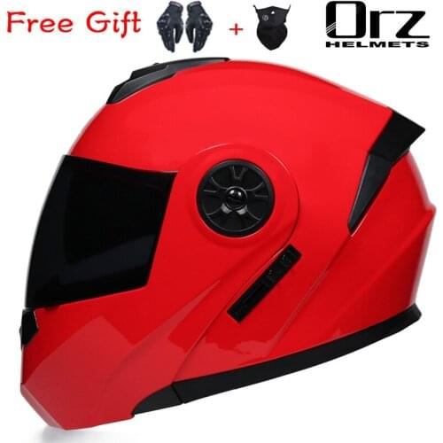 DOT Approved Filp Up Modular Motorcycle Helmet Full Face Racing Scooter Casco Moto Capacetes De Motociclista Dual Visors