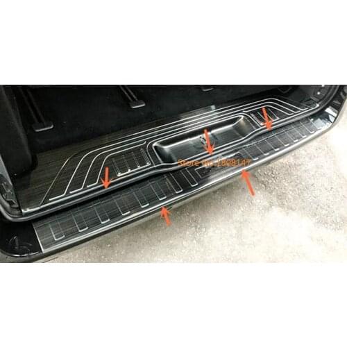 For Mercedes Benz Vito W447 2017 2018 2019 Car Stick Back Rear Pedal Door Scuff Plate Outside Threshold Trunk Trim 1pcs