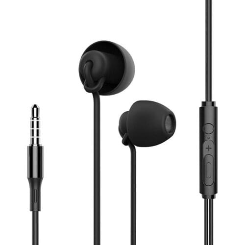 Sleep Earphone Noise Headphones for Children Kids Student Sleeping Soft Wired Earphones 3.5mm with Microphone for Sony Phone