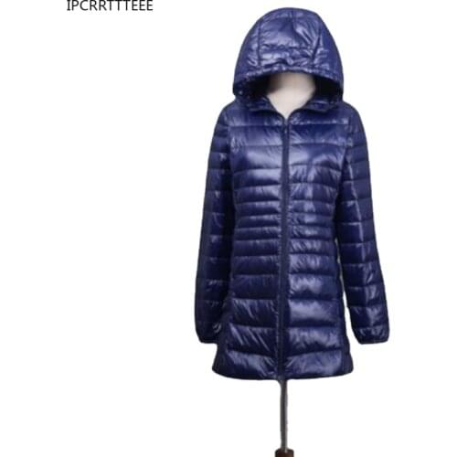 New Autumn Winter 5XL Ultralight Down Jacket Women Warm Jackets Women Long Light White Duck Down Jacket Hooded Coats