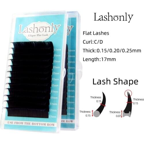 Lashonly New Matte Flat Eyelash Extensions Individual Mink Softer Ellipse Flat Lash Split Tips Soft Volume Looking Qeelasee