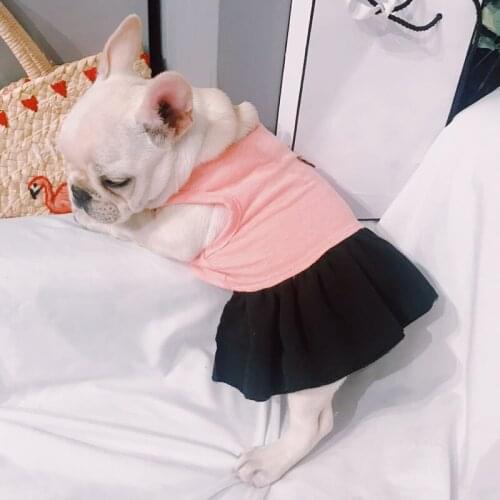 Pink Dress For Dog Corset Vintage Dog Clothes Long Flapper Dresses For Small Dog Pug Bulldog Pet Flare Vest Shirt Skirt Clothing
