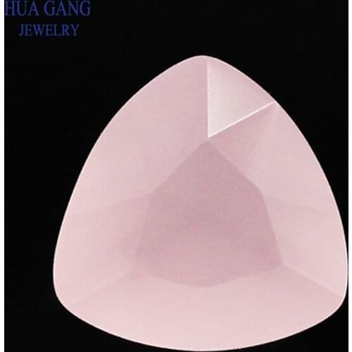 Pink Trillion Shape Princess Cut Loose Glass Beads Synthetic Gems For Jewelry Free Shipping Size 4x4~7x7mm