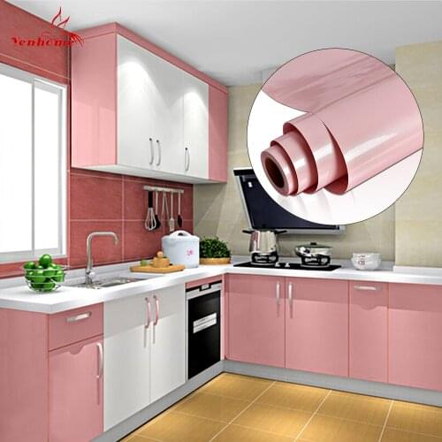 Self Adhesive Shiny Wallpaper for Wardrobe Oil-proof Waterproof Kitchen Cabinet Renovate Wall Sticker Home Decor Removable Decal