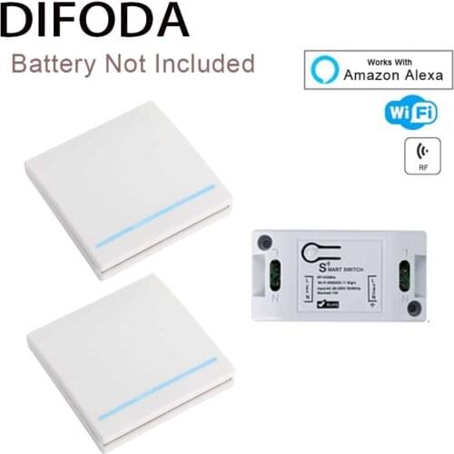 Difoda Smart RF Wifi Switch RF 433MHz 10A / 2200W Wireless Switch 86 Type ON / Off Switch panel 433MHz Remote Control Transmitte