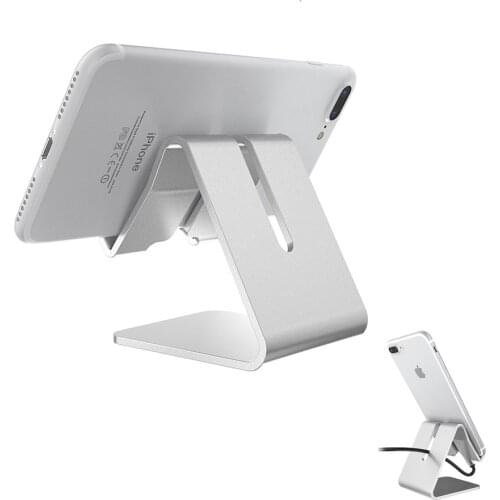 Universal Desk Holder Tablet Mobile Phone Holder with Shock-proof Silicone Pad Metal Cell Phone Holder Stand Mount