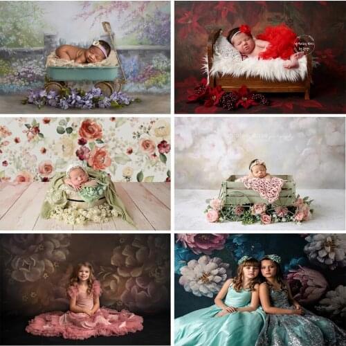 Vinyl Photography Backdrops Retro Flowers Photo Background Baby Shower Birthday Party Photographic Backdrops For Photo Studio